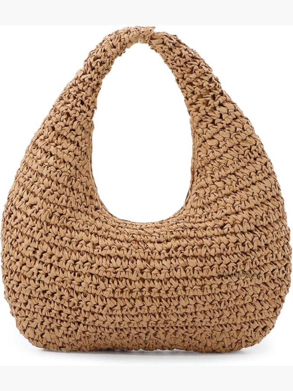 Handwoven Straw Crescent Shoulder Bag Tote Hobo Women Beach Summer